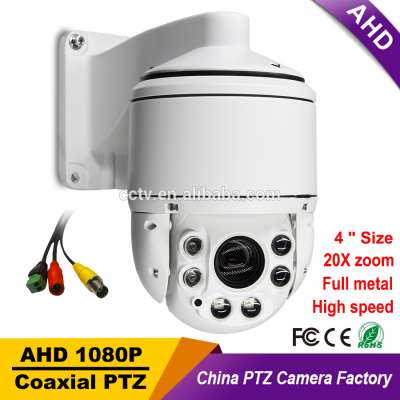 CCTV IP66 Full metal Security 4" MINI High Speed Dome AHD 1080P PTZ Camera 2.0MP 20X Zoom Auto Focus IR 100M Coaxial PTZ Control