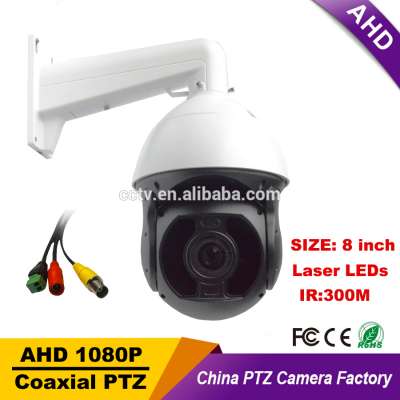 Outdoor IP66 Security CCTV Full HD AHD 1080P 2.0MP High Speed Dome PTZ Camera 20X Optical ZOOM IR 300M Auto Focus 8inch SIZE