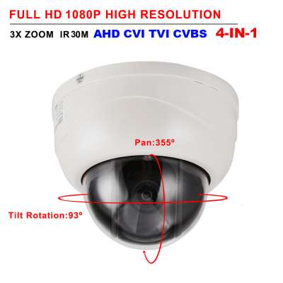 CCTV Security Full HD 1080P Dome PTZ Camera 2.5" MINI SIZE AHD CVI TVI CVBS Analog 4-in-1 Pan Tilt 4X Zoom 2.8-12mm lens