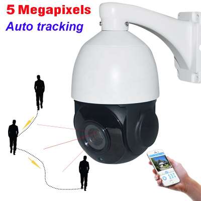 Security Auto tracking IP 5MP PTZ Camera High Speed Dome Pan Tilt 30X ZOOM P2P Remote Access IR80M POE 5 Megapixels Auto Tracker